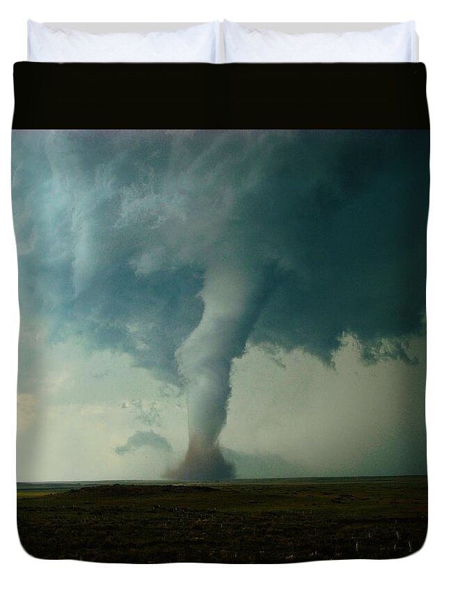 Tornado Duvet Cover featuring the photograph Churning Twister by Ed Sweeney