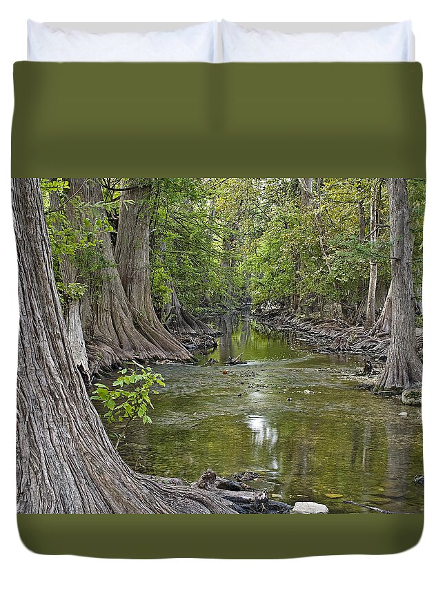 Cibolo Duvet Cover featuring the photograph Cibolo Creek - 1 by Paul Riedinger