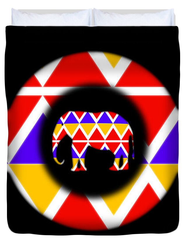 Native American Duvet Cover featuring the digital art Cigar Store Indian by Charles Stuart