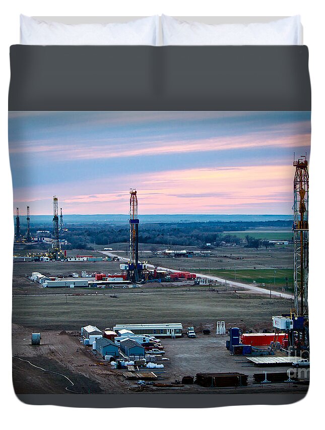 Oil Rig Duvet Cover featuring the photograph Cim003-20 by Cooper Ross
