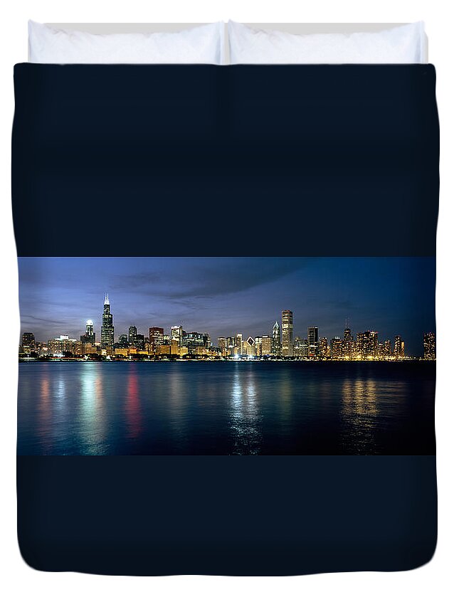 Photography Duvet Cover featuring the photograph City At The Waterfront, Chicago, Cook by Panoramic Images