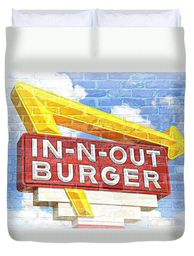 50s Duvet Cover featuring the photograph Classic Cali Burger 2.5 by Stephen Stookey