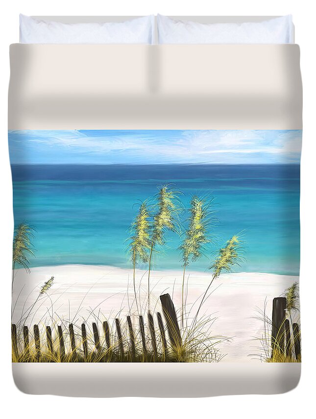Beach Duvet Cover featuring the digital art Clear Water Florida by Anthony Fishburne
