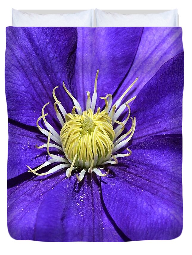 Clematis Duvet Cover featuring the photograph Clematis Queen of the Climbers by Andrea Lazar