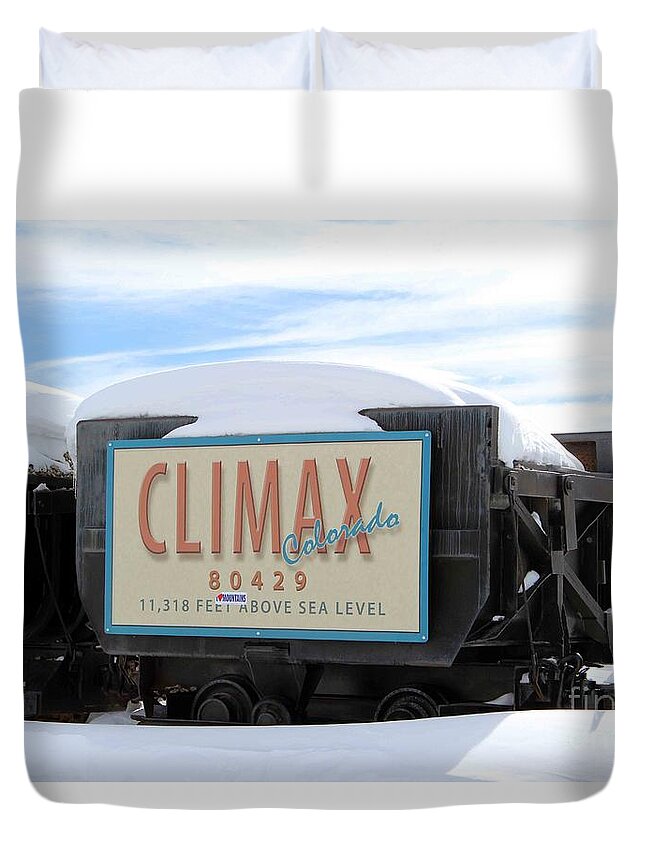 High Duvet Cover featuring the photograph Climax Colorado by Fiona Kennard