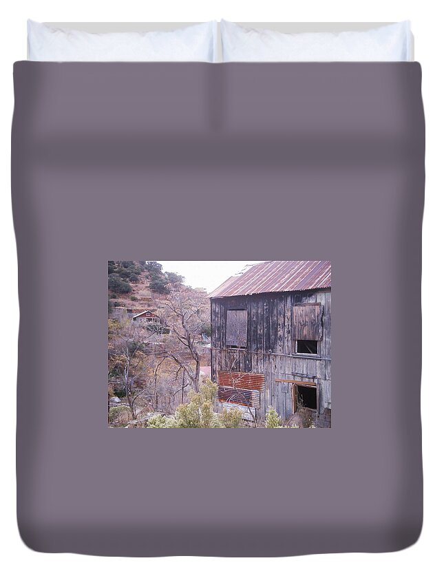 Bisbee Duvet Cover featuring the photograph Closed by David S Reynolds