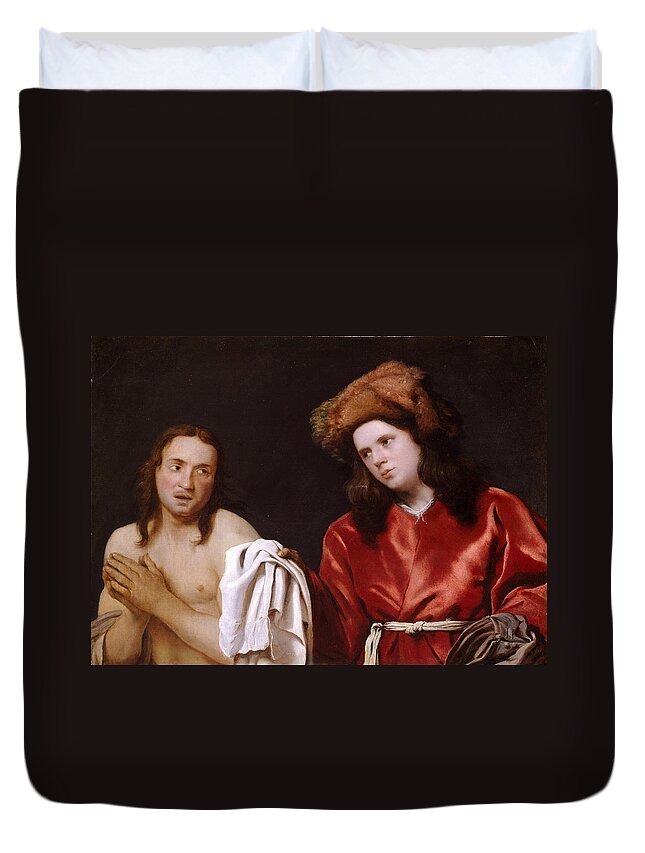 Michiel Sweerts Duvet Cover featuring the painting Clothing the Naked by Michiel Sweerts