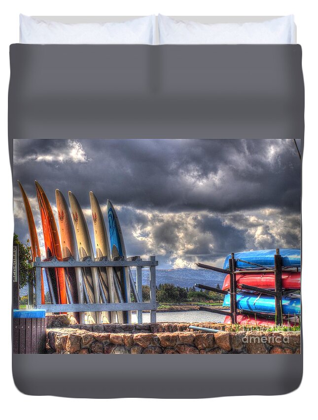 Clouds Duvet Cover featuring the photograph Cloudy Day by Jacklyn Duryea Fraizer