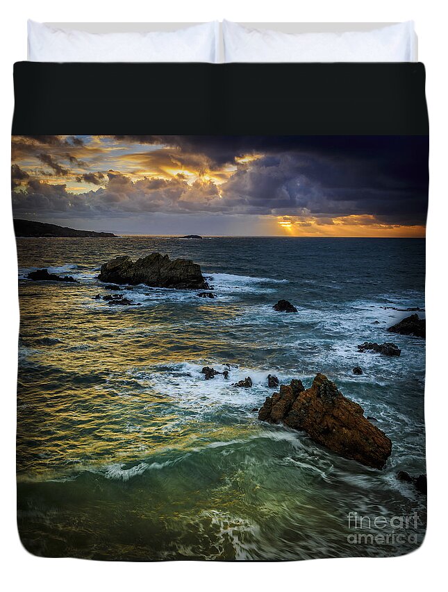 Cobas Duvet Cover featuring the photograph Coast of Ferrol Cobas Galicia Spain by Pablo Avanzini