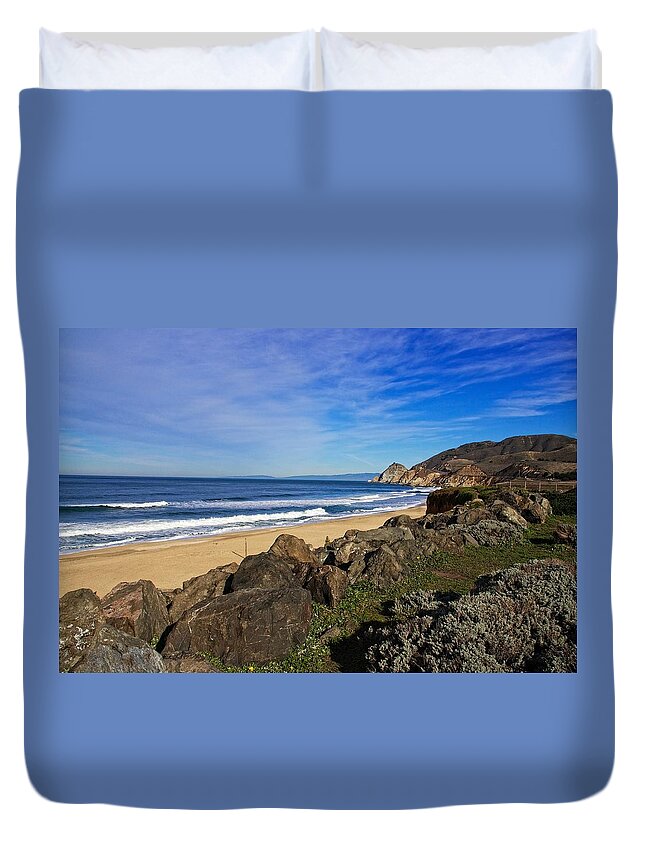 Beach Duvet Cover featuring the photograph Coastal Beauty by Dave Files