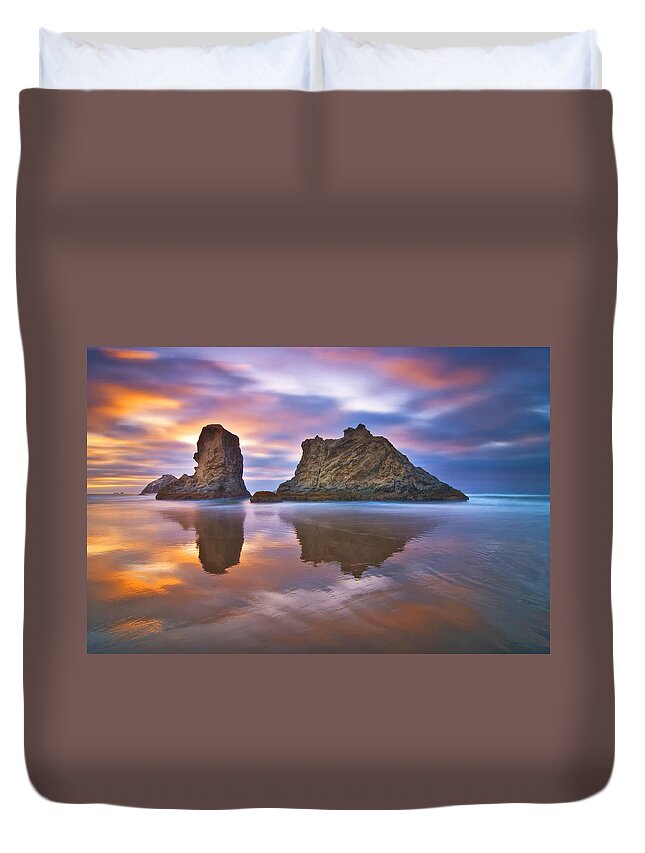 Clouds Duvet Cover featuring the photograph Coastal Cloud Dance by Darren White