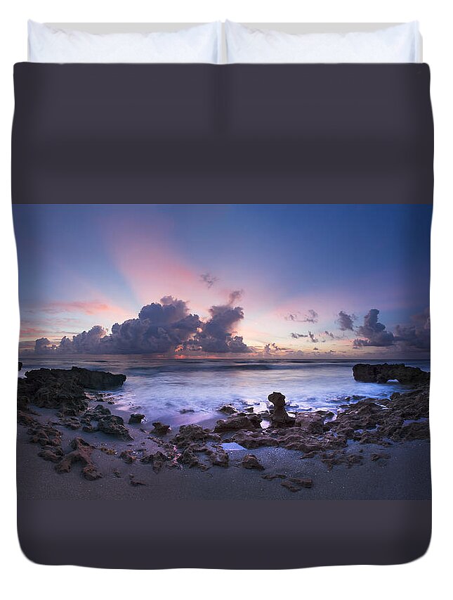 Coast Duvet Cover featuring the photograph Coastal Panorama by Debra and Dave Vanderlaan