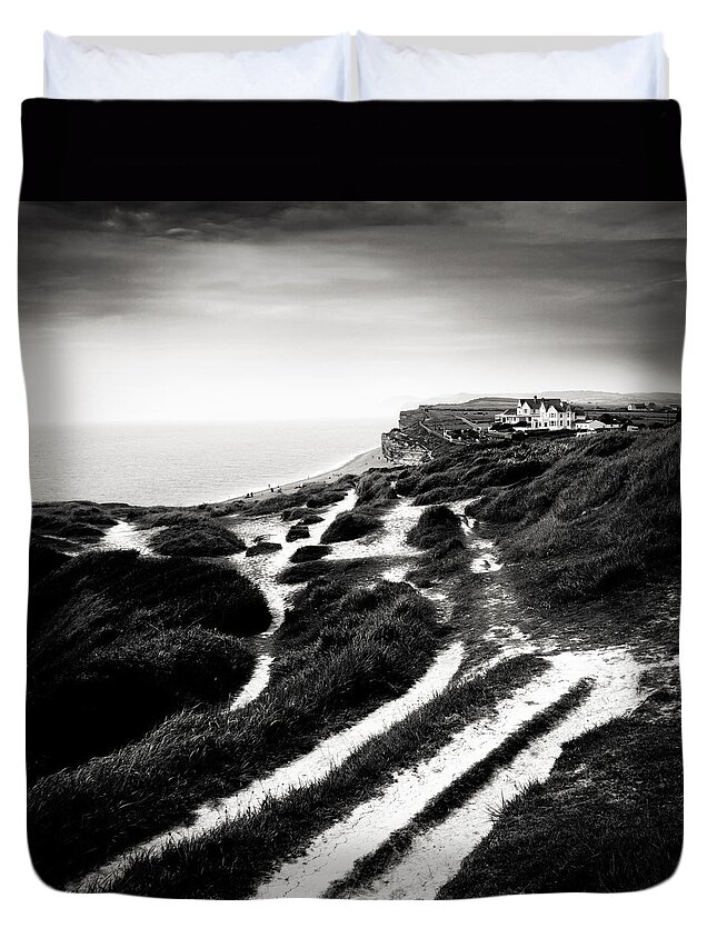Burton Bradstock Duvet Cover featuring the photograph Coastal Path by Dorit Fuhg