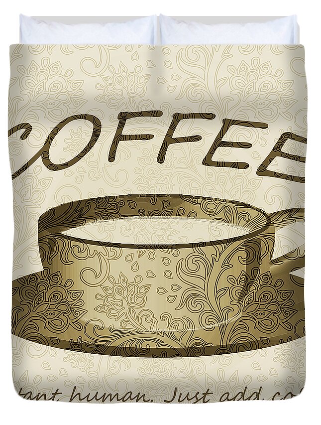 Coffee Duvet Cover featuring the digital art Coffee 3 by Angelina Tamez