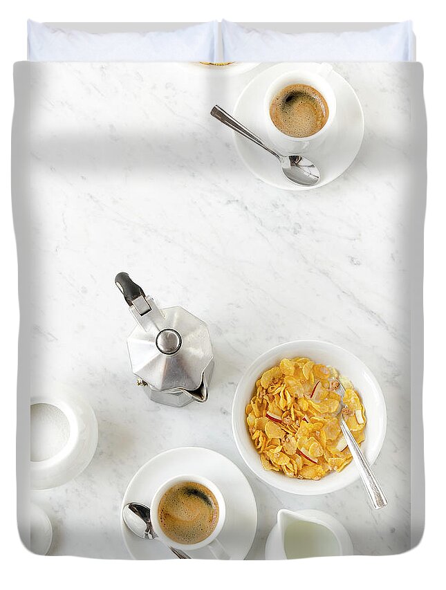 Breakfast Duvet Cover featuring the photograph Colazione-breakfast by Tania Mattiello