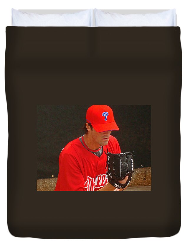 Baseball Duvet Cover featuring the photograph Cole by David Rucker
