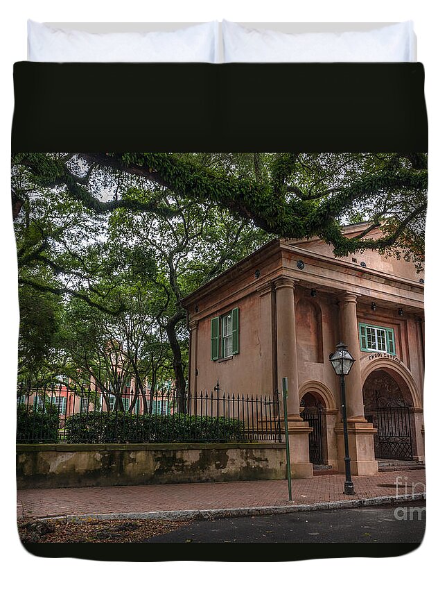 College Of Charleston Duvet Cover featuring the photograph College of Charleston Campus by Dale Powell