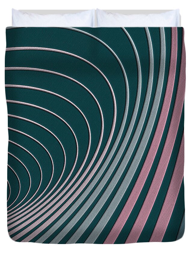 'color Harmonies' Collection By Serge Averbukh Duvet Cover featuring the digital art Color Harmonies - Flamingo Bay by Serge Averbukh