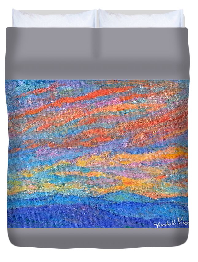 Blue Ridge Mountains Duvet Cover featuring the painting Color Ripples over the Blue Ridge by Kendall Kessler