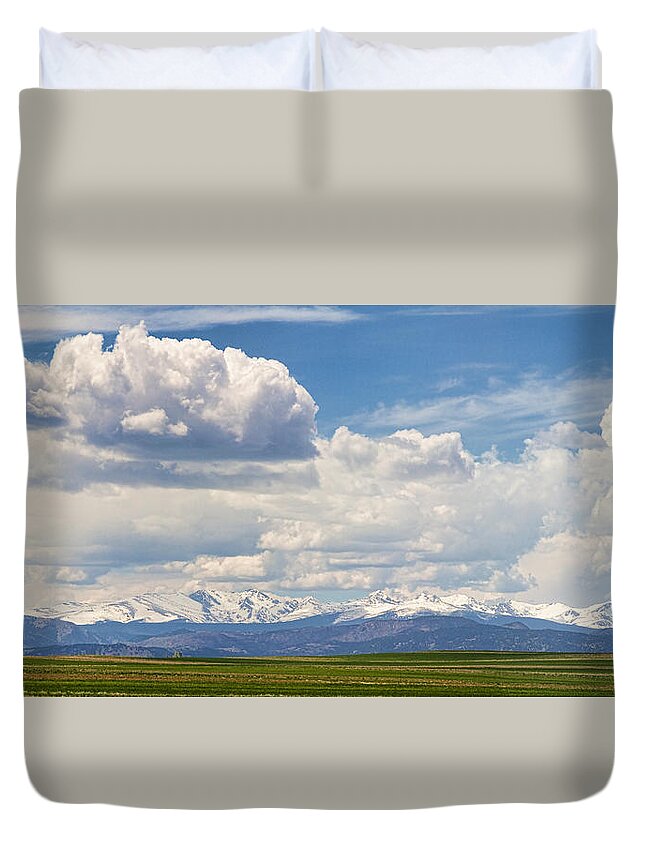 Scenic Duvet Cover featuring the photograph Colorado Front Range Boulder County Agriculture View by James BO Insogna