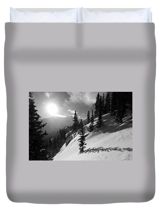 Winter Duvet Cover featuring the photograph Colorado Winter Shadows by Cascade Colors