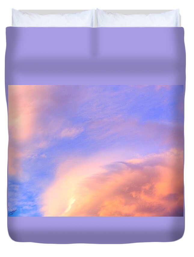 Colorful Clouds Duvet Cover featuring the photograph Colorful Clouds in Colorado I by Lanita Williams