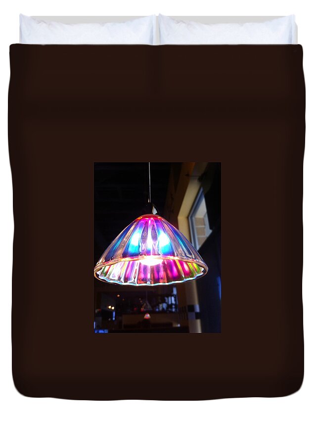 Colorful Light Shade Duvet Cover featuring the photograph Colorful Light by Susan Garren