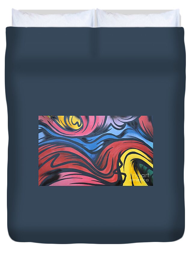Singapore Duvet Cover featuring the photograph Colorful urban street art from Singapore by Imran Ahmed