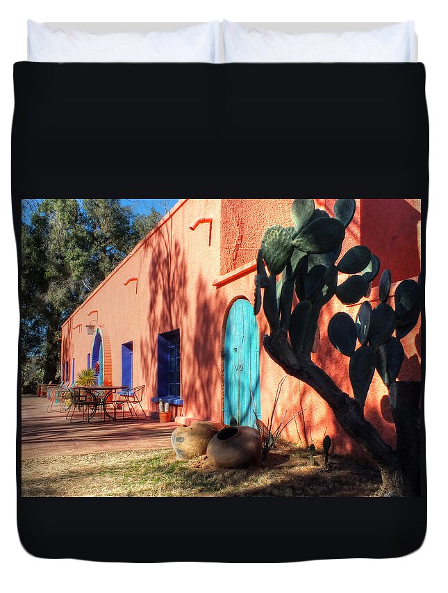 Architecture Duvet Cover featuring the photograph Colors of the Desert Southwest by Lucinda Walter