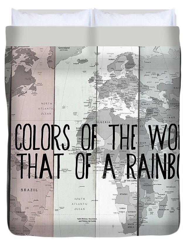 Colors Duvet Cover featuring the digital art Colors Of The World by South Social Studio