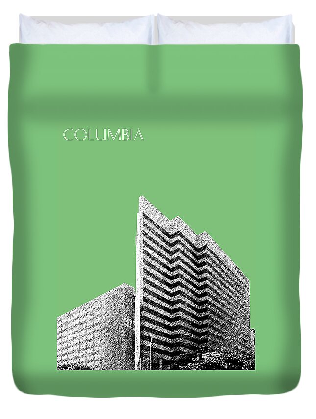 Architecture Duvet Cover featuring the digital art Columbia South Carolina Skyline 2 - Apple by DB Artist
