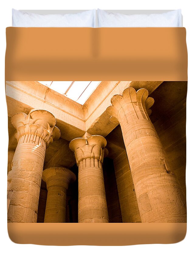  Duvet Cover featuring the photograph Column Head Art by James Gay
