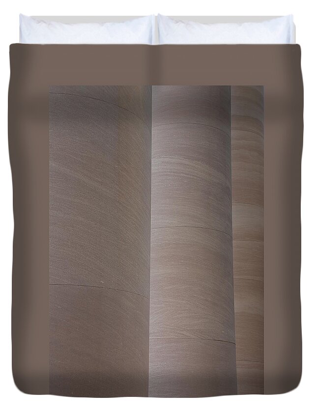 Declaration Of Independence Duvet Cover featuring the photograph Column Sentries by Kenny Glover