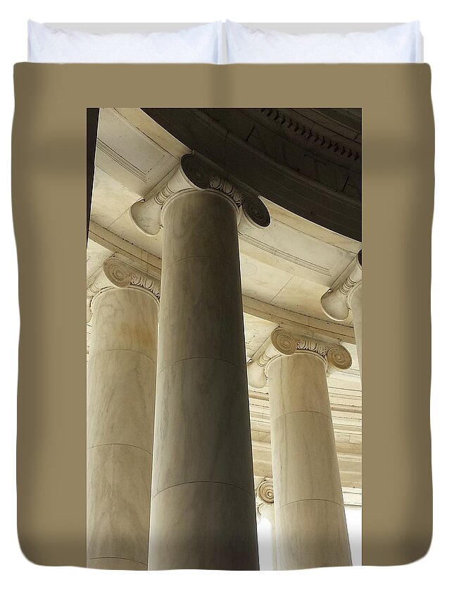 Declaration Of Independence Duvet Cover featuring the photograph Columns Stand Guard by Kenny Glover