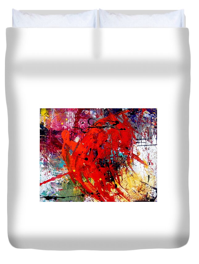 Abstract Art Duvet Cover featuring the painting Coming and Goings by Pearlie Taylor
