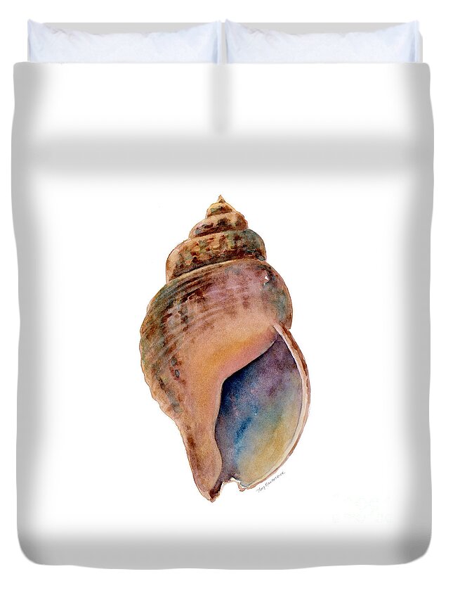 Conch Shell Painting Duvet Cover featuring the painting Common Whelk Shell by Amy Kirkpatrick