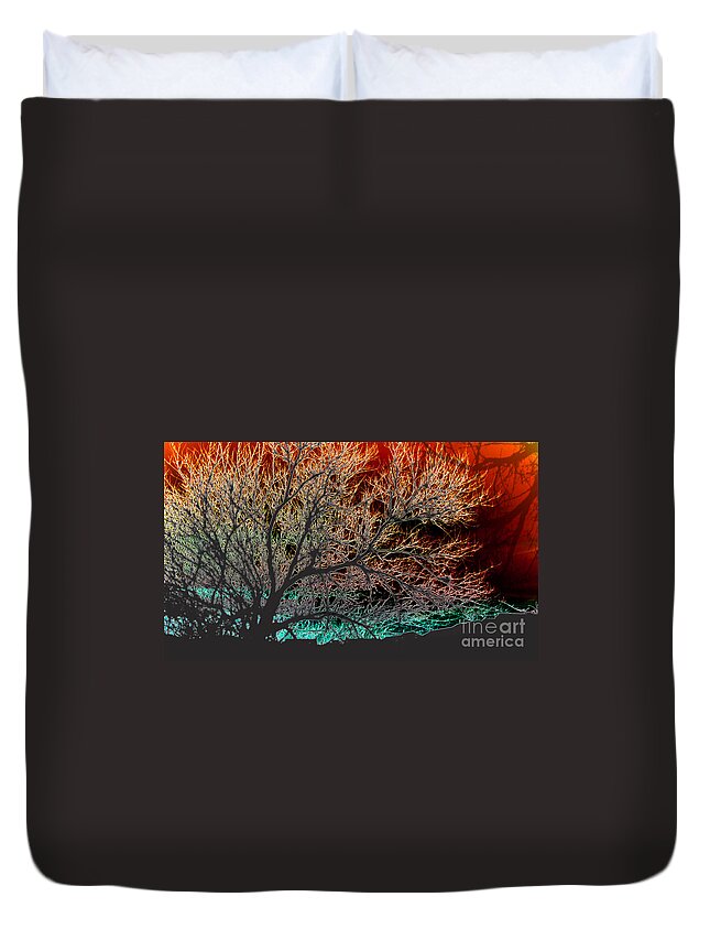 Sunset Duvet Cover featuring the photograph Compalation Invertion by JamieLynn Warber