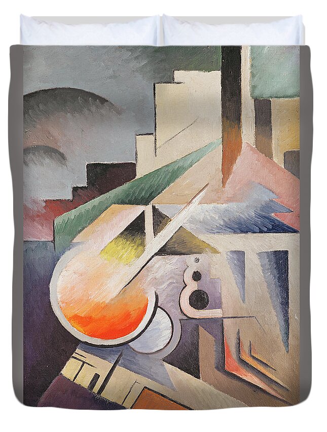 Abstract Duvet Cover featuring the painting Composition by Viking Eggeling