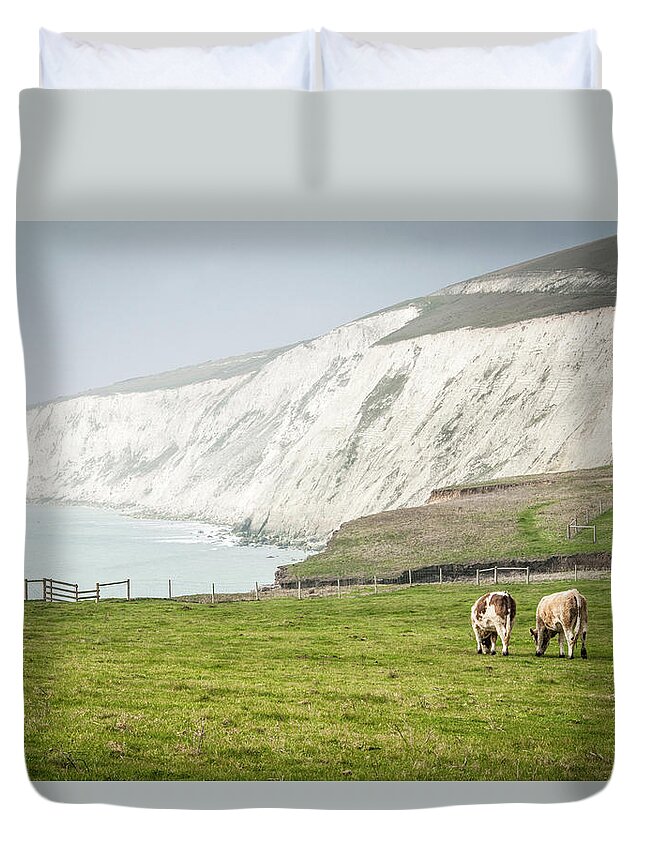 Animal Themes Duvet Cover featuring the photograph Compton Bay, Isle Of Wight by Li Kim Goh