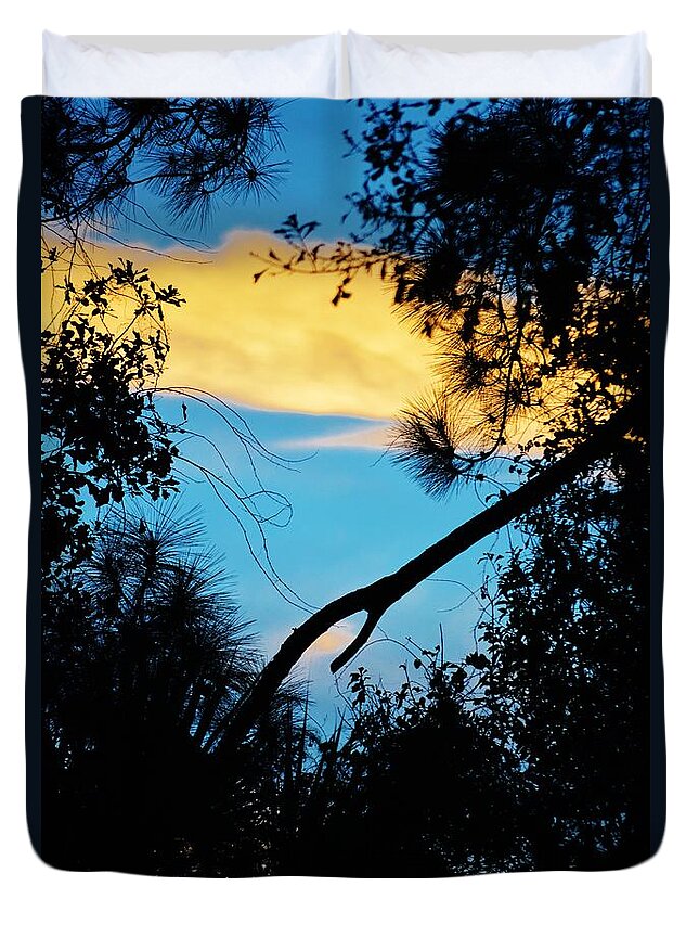 Sunset Duvet Cover featuring the digital art Connections by Tamara Michael