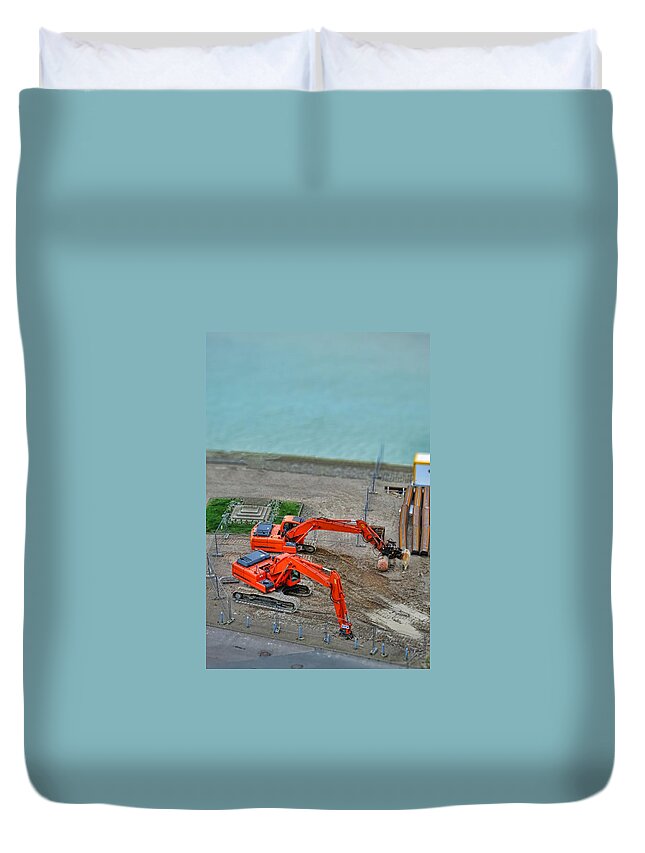  Duvet Cover featuring the photograph Construction by Olivier Le Queinec