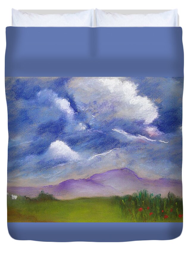 Clouds Duvet Cover featuring the pastel Conversing by Gloria Dietz-Kiebron