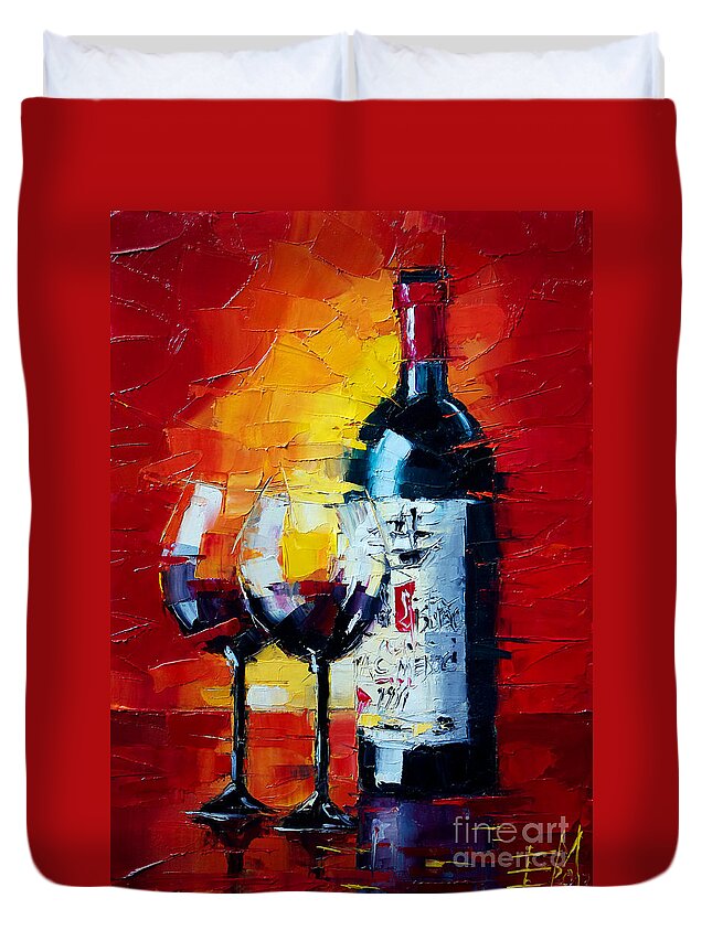 Conviviality Duvet Cover featuring the painting Conviviality by Mona Edulesco