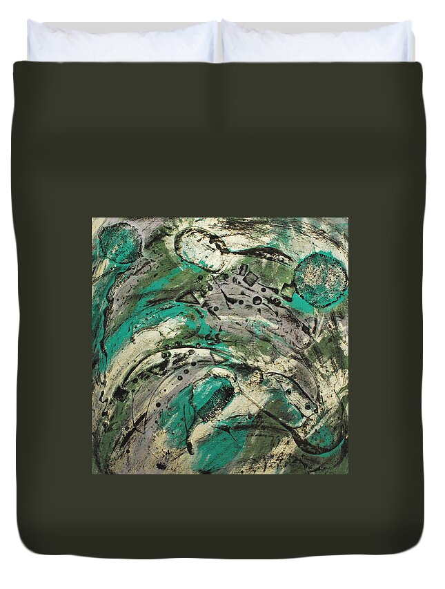 Contemporary Duvet Cover featuring the painting Cool Breeze by Cleaster Cotton