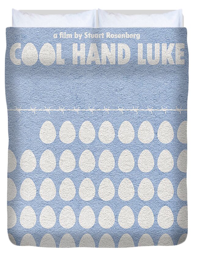 Cool Hand Luke Duvet Cover featuring the digital art Cool Hand Luke by Inspirowl Design