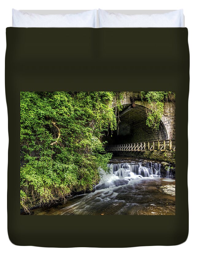 Creek Duvet Cover featuring the photograph Corbett's Glen Vines- NY by Tim Buisman