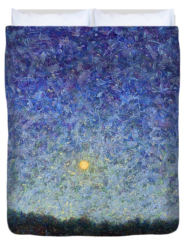 Cornbread Moon Duvet Cover featuring the painting Cornbread Moon by James W Johnson
