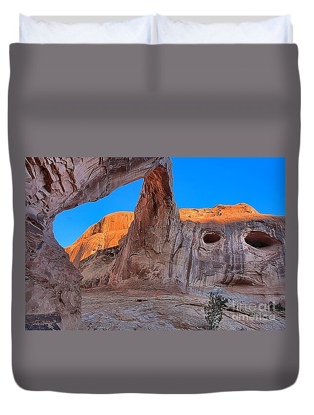 Corona Arch Duvet Cover featuring the photograph Corona Arch Face by Adam Jewell