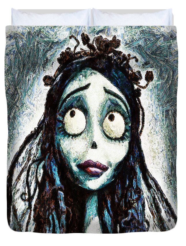 Www.themidnightstreets.net Duvet Cover featuring the painting Corpse Bride by Joe Misrasi