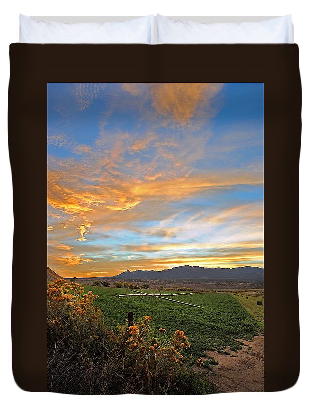 Cortez Colorado Duvet Cover featuring the photograph Cortez Sunset 22 by JustJeffAz Photography